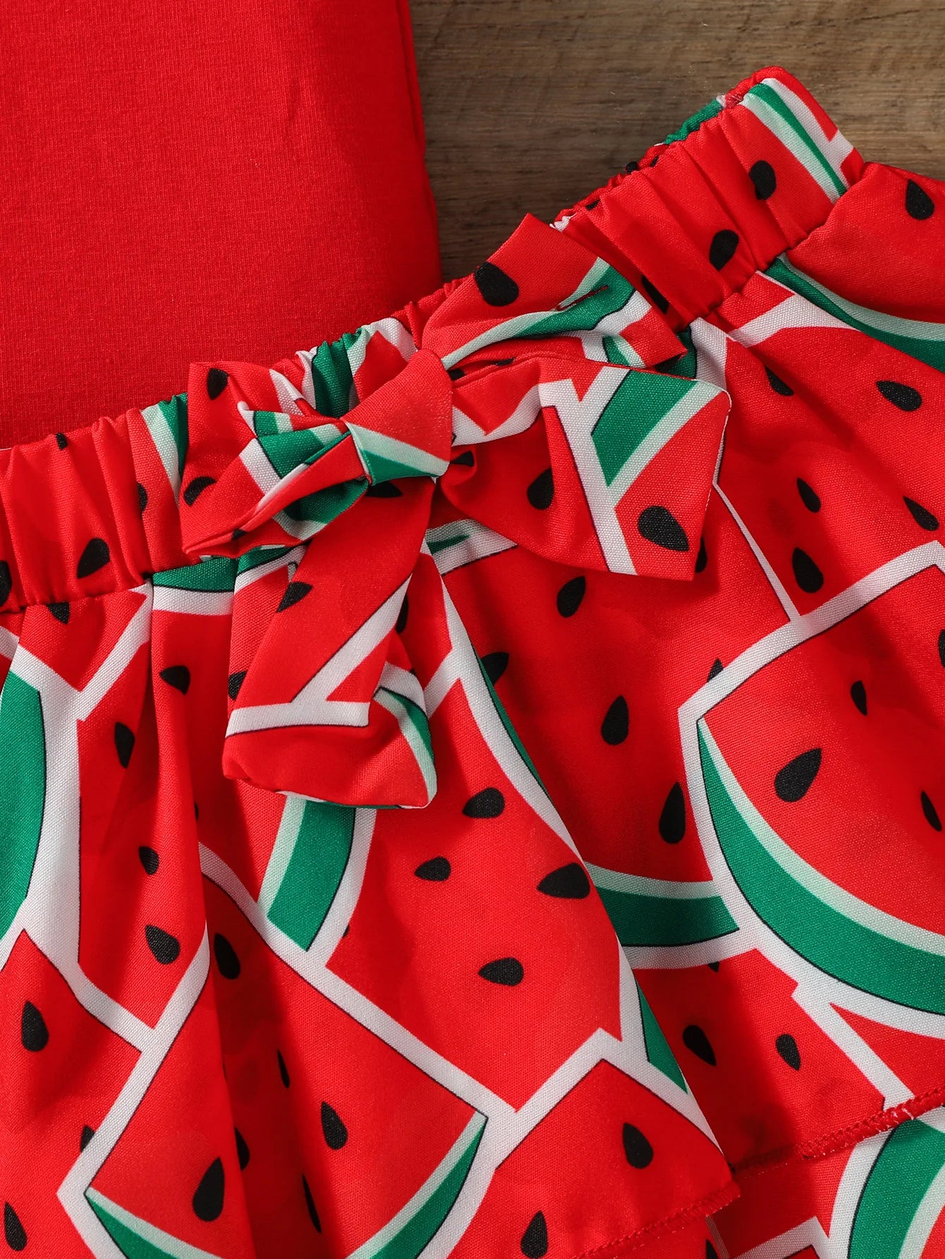 Baby Girl Watermelon Outfit – Sleeveless Summer Shirt Set