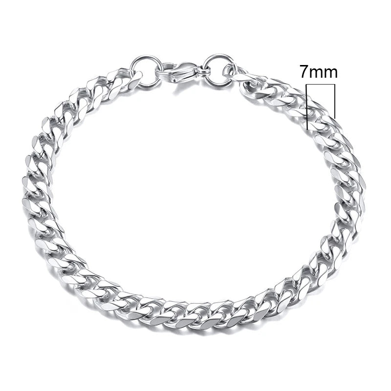 Stainless Steel Cuban Link Bracelet – Mens & Womens Unisex Jewelry