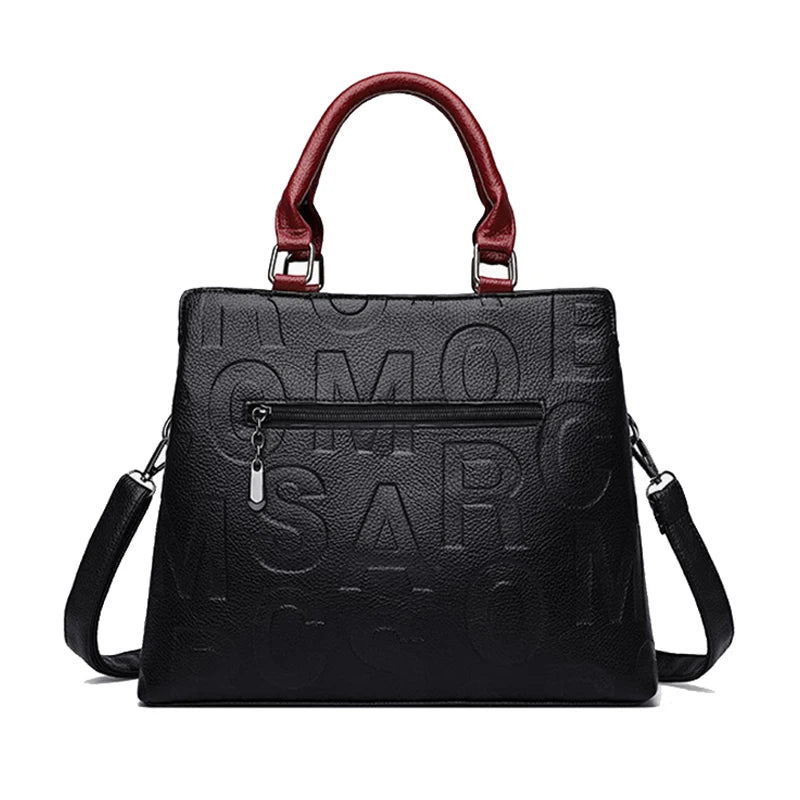 Luxury PU Leather Tote – Large Capacity Travel Shoulder Crossbody Bag for Women