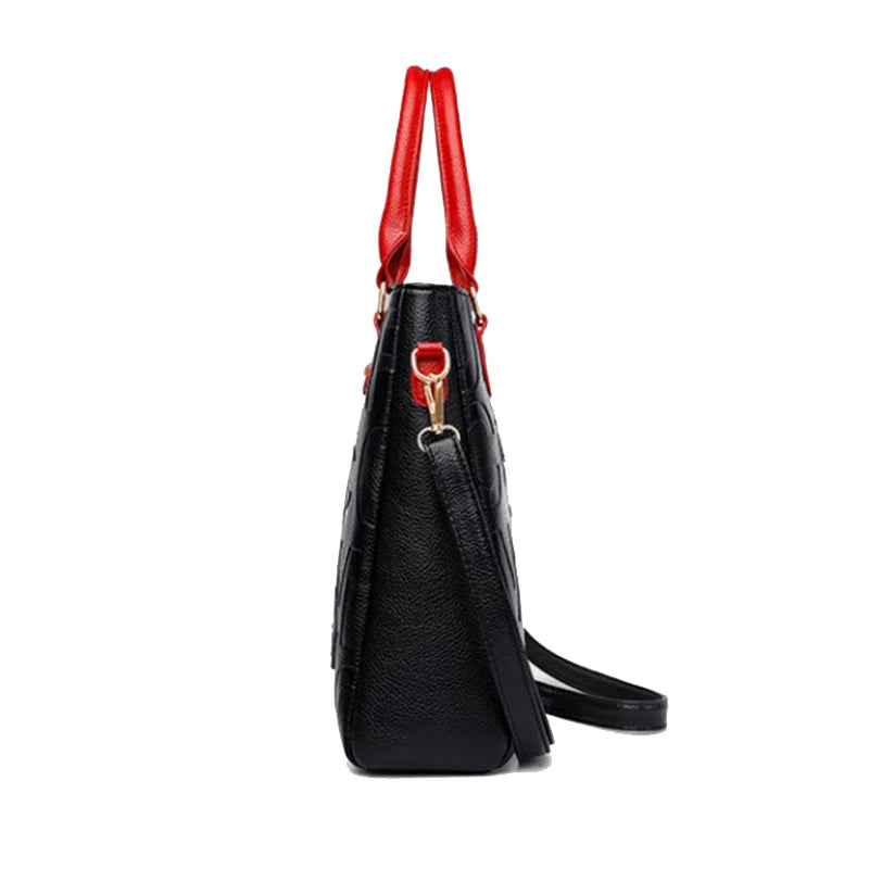 Luxury PU Leather Tote – Large Capacity Travel Shoulder Crossbody Bag for Women
