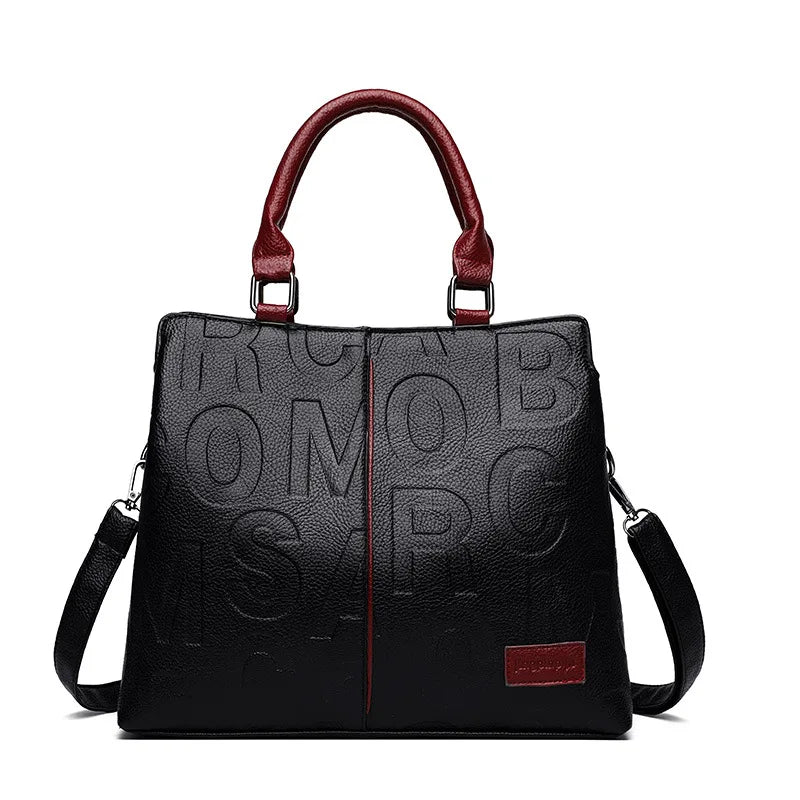 Luxury PU Leather Tote – Large Capacity Travel Shoulder Crossbody Bag for Women