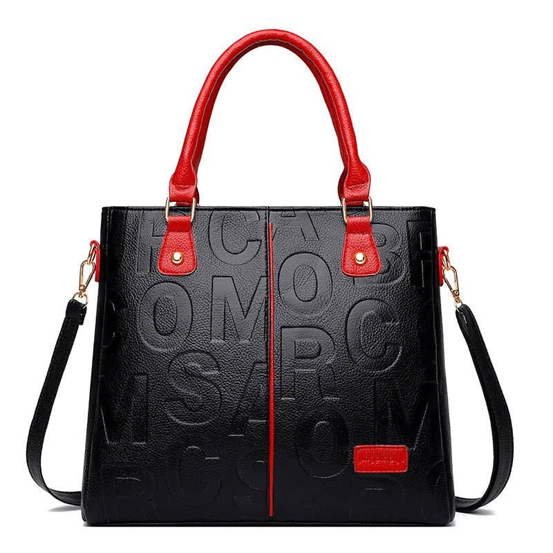 Luxury PU Leather Tote – Large Capacity Travel Shoulder Crossbody Bag for Women