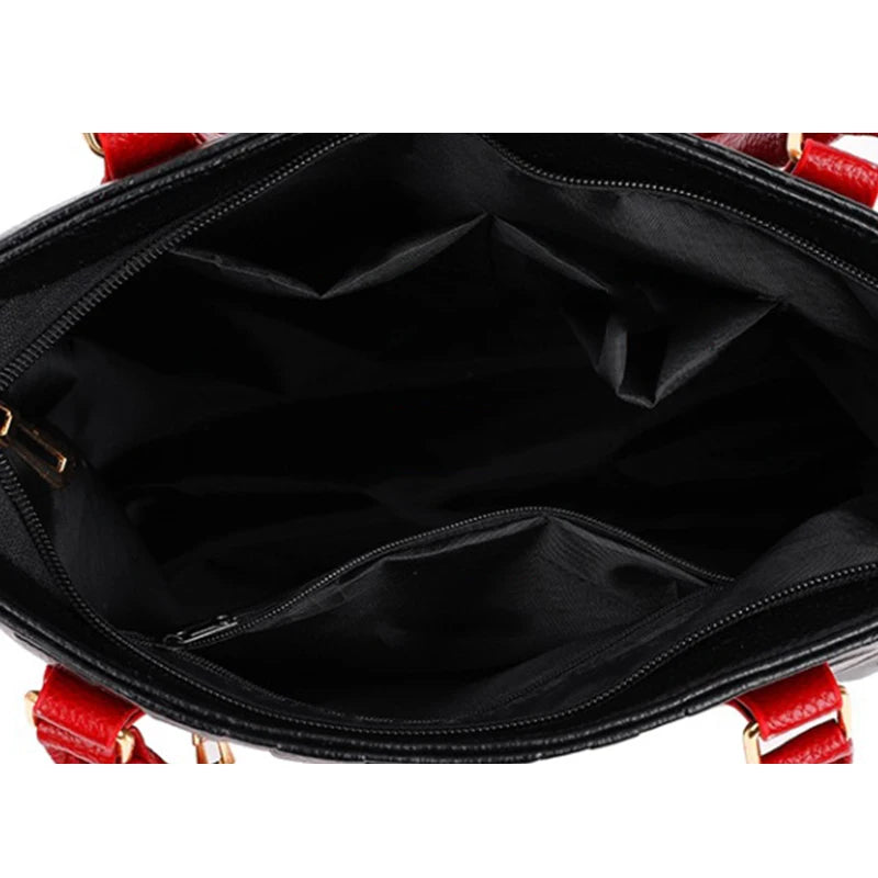 Luxury PU Leather Tote – Large Capacity Travel Shoulder Crossbody Bag for Women