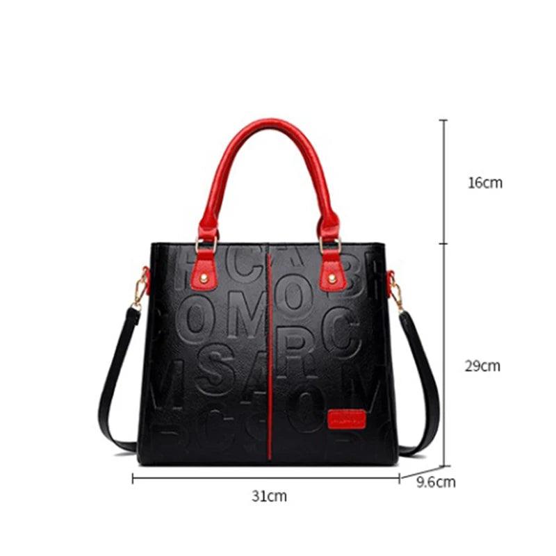 Luxury PU Leather Tote – Large Capacity Travel Shoulder Crossbody Bag for Women