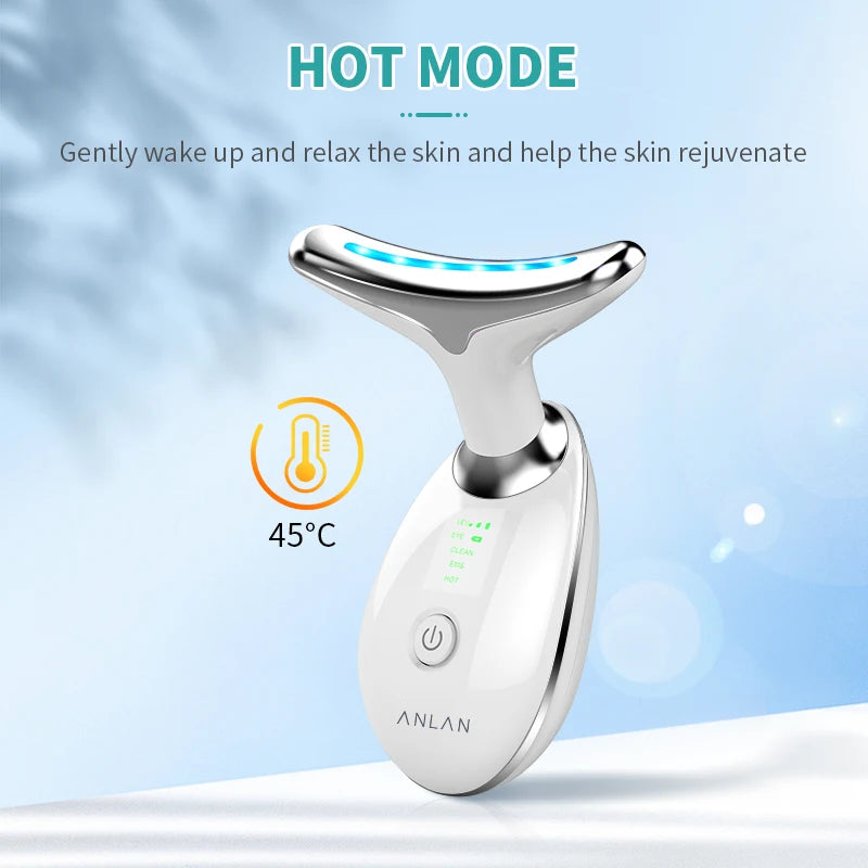 ANLAN Neck & Face Beauty Device – EMS Lifting Tool with LED Light Therapy for Skin Tightening & Anti-Aging