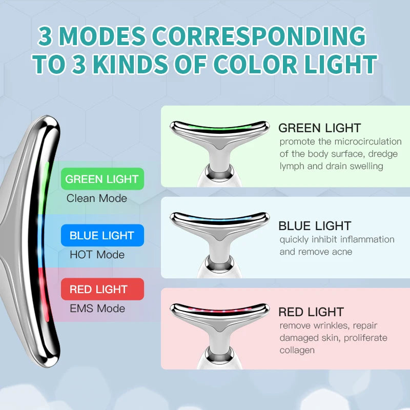ANLAN Neck & Face Beauty Device – EMS Lifting Tool with LED Light Therapy for Skin Tightening & Anti-Aging