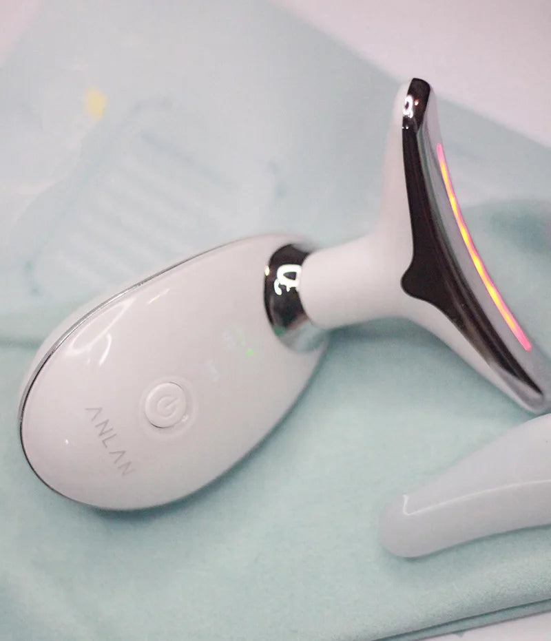 ANLAN Neck & Face Beauty Device – EMS Lifting Tool with LED Light Therapy for Skin Tightening & Anti-Aging