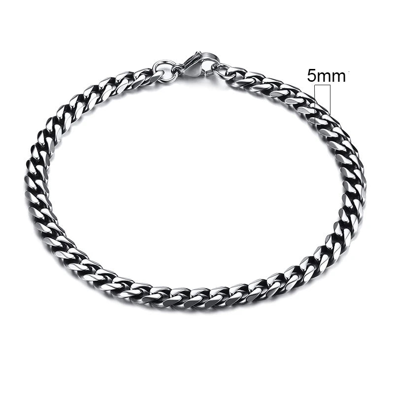 Stainless Steel Cuban Link Bracelet – Mens & Womens Unisex Jewelry