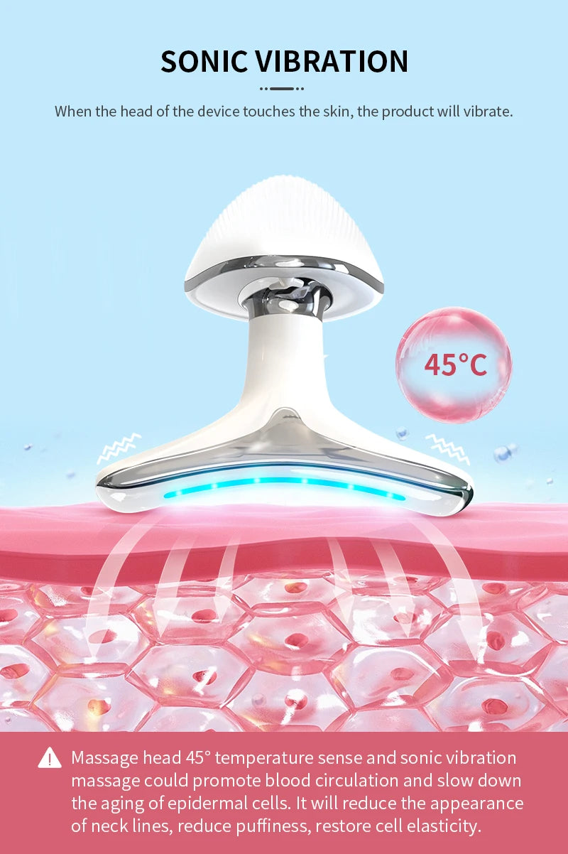 ANLAN Neck & Face Beauty Device – EMS Lifting Tool with LED Light Therapy for Skin Tightening & Anti-Aging