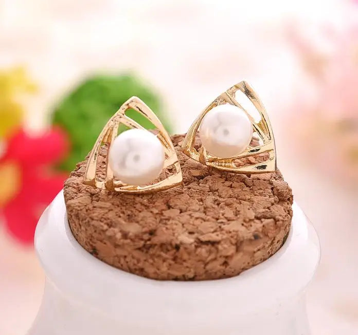 Simple Pearl Bean Earrings – Crystal Women’s Fashion Jewelry