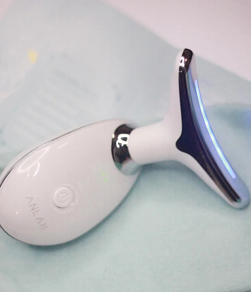 ANLAN Neck & Face Beauty Device – EMS Lifting Tool with LED Light Therapy for Skin Tightening & Anti-Aging