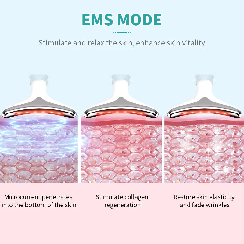 ANLAN Neck & Face Beauty Device – EMS Lifting Tool with LED Light Therapy for Skin Tightening & Anti-Aging