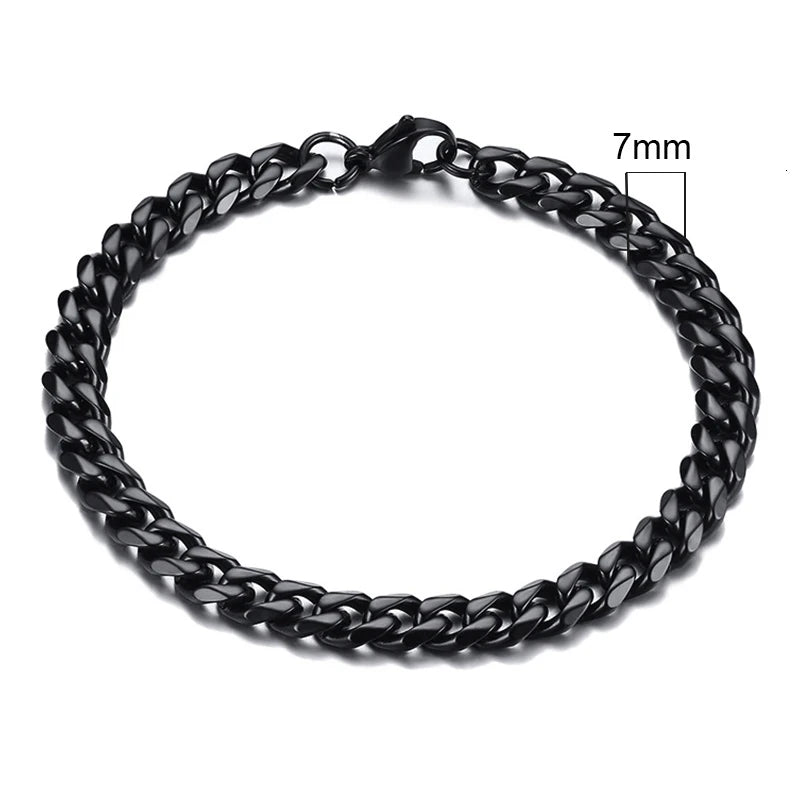 Stainless Steel Cuban Link Bracelet – Mens & Womens Unisex Jewelry