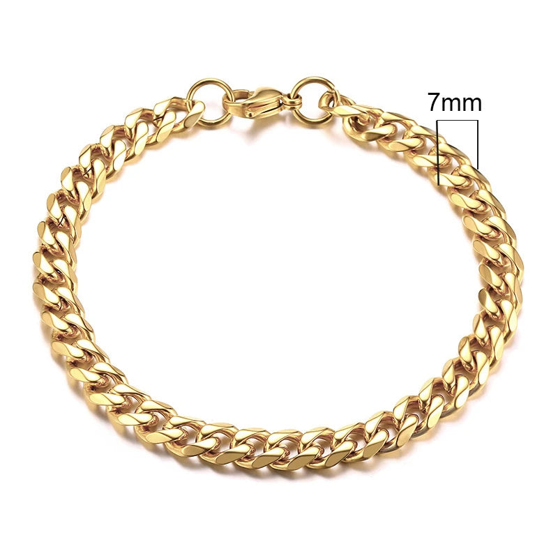 Stainless Steel Cuban Link Bracelet – Mens & Womens Unisex Jewelry