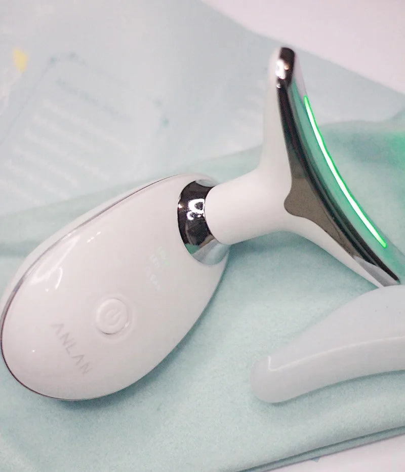 ANLAN Neck & Face Beauty Device – EMS Lifting Tool with LED Light Therapy for Skin Tightening & Anti-Aging