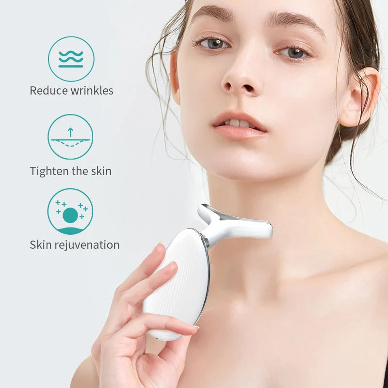ANLAN Neck & Face Beauty Device – EMS Lifting Tool with LED Light Therapy for Skin Tightening & Anti-Aging
