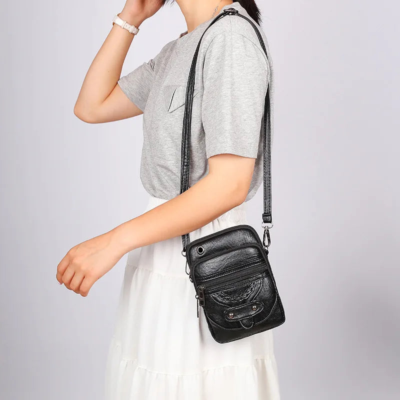 Multi-Functional Soft PU Leather Shoulder Bag – Vintage Crossbody Purse for Women