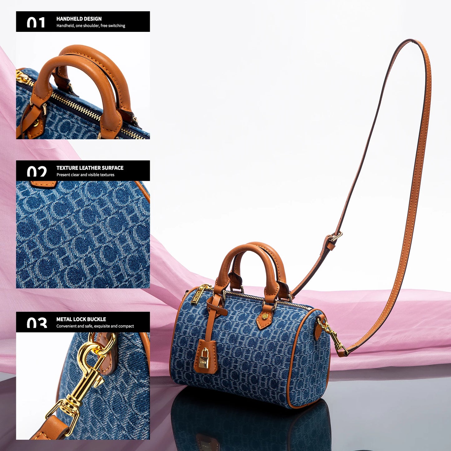 2025 Women’s Cowboy Splicing Pillow Shoulder Bag – Casual Party Handbag