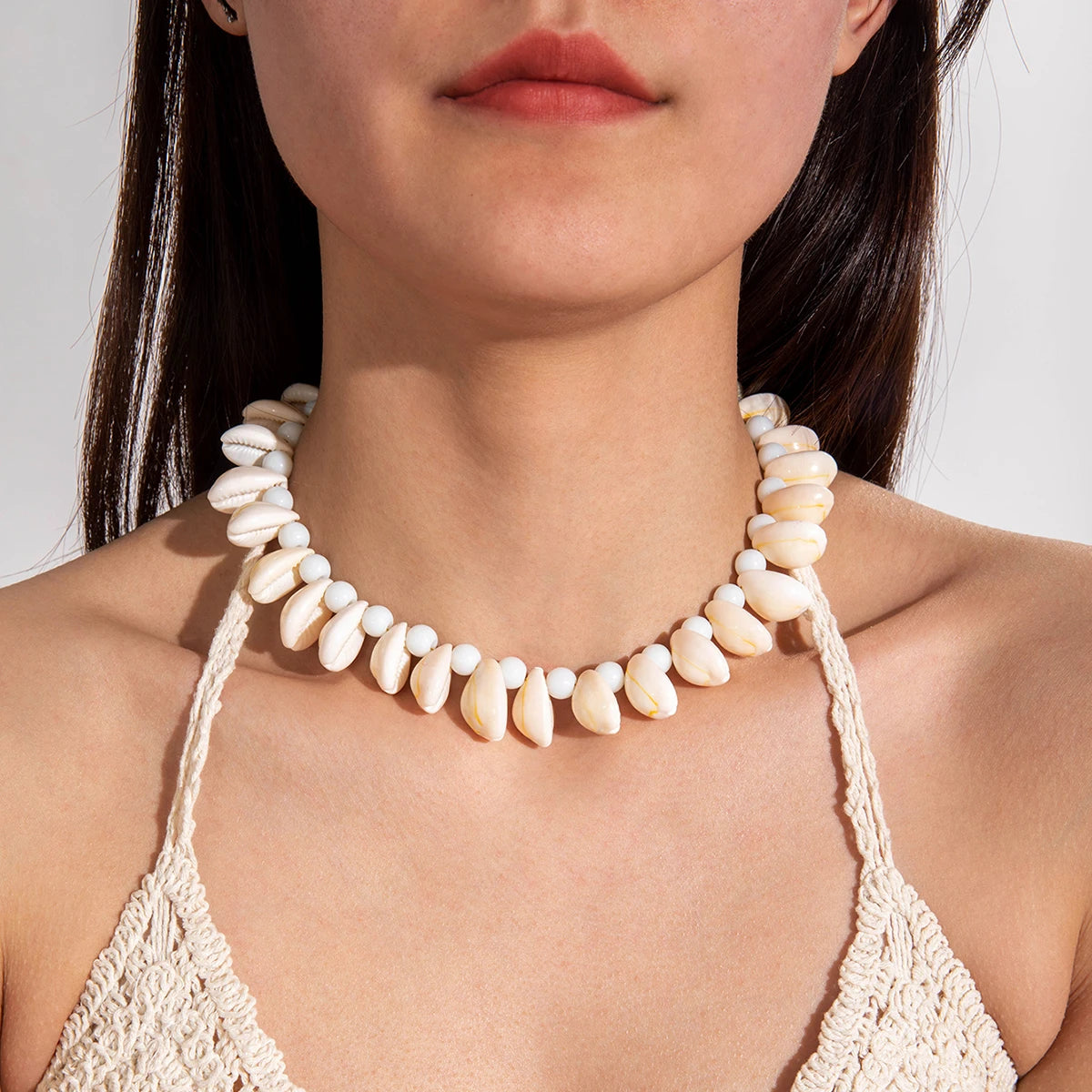 Tocona Bohemia Multicolor Bead & Shell Pendant Necklace – Adjustable Summer Beach Jewelry for Women