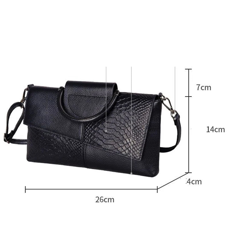 PU Synthetic Leather Crossbody Bag – Casual & Wedding Alligator Pattern Flap Handbag for Women