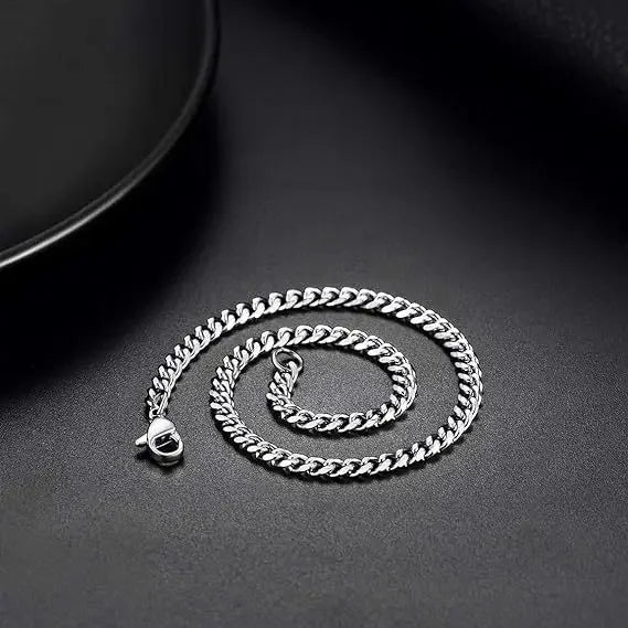 Stainless Steel Cuban Link Chain – Unisex Hip Hop Party Necklace