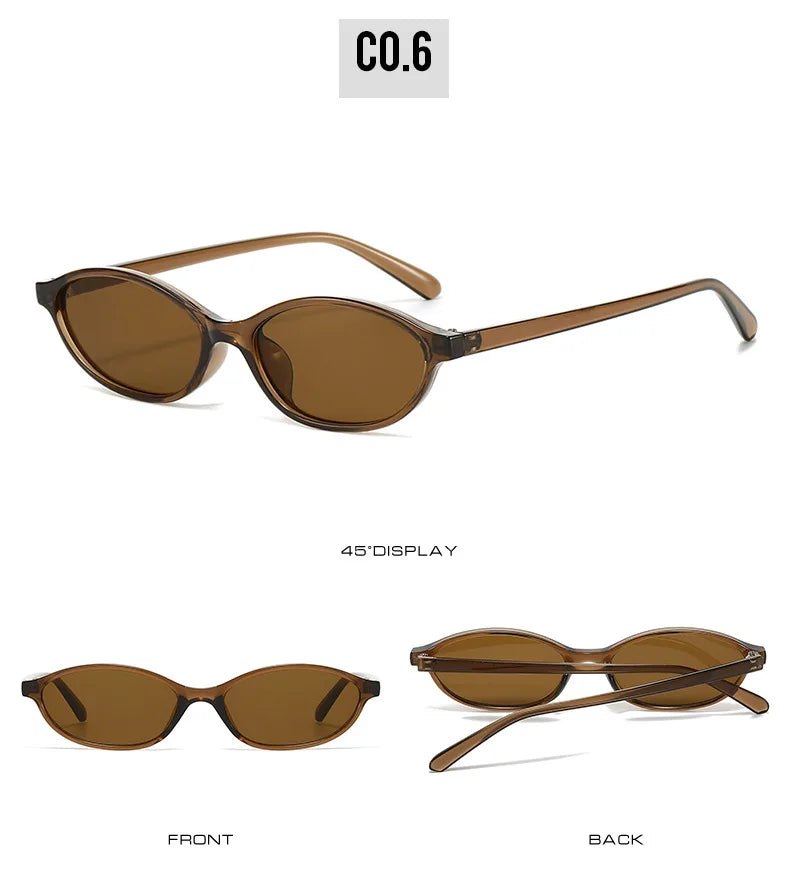 2025 Women’s Leopard Brown Sunglasses – Retro Oval Small Frame Fashion Eyewear
