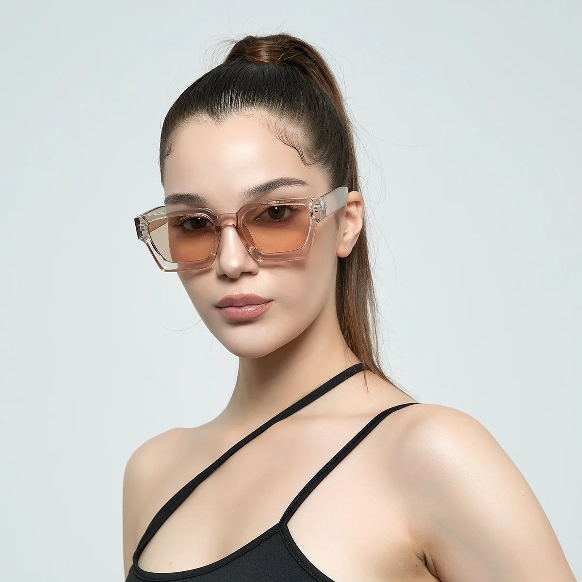 Ruiao 2025 Luxury Premium Black Designer Square Sunglasses – Unisex for Men & Women