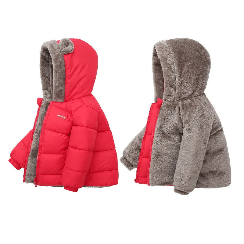 inter Baby Jacket – Cute Cartoon Hooded Warm Coat 2–6Y Kids Outerwear