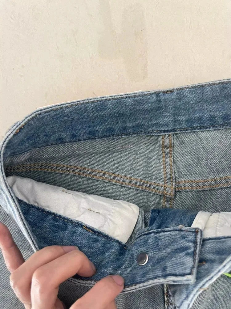 Y2K Wide Leg Baggy Jeans – Low Rise Streetwear Denim