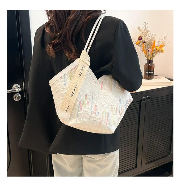 Large Capacity PU Tote – Minimalist Versatile Shoulder Bag for Women