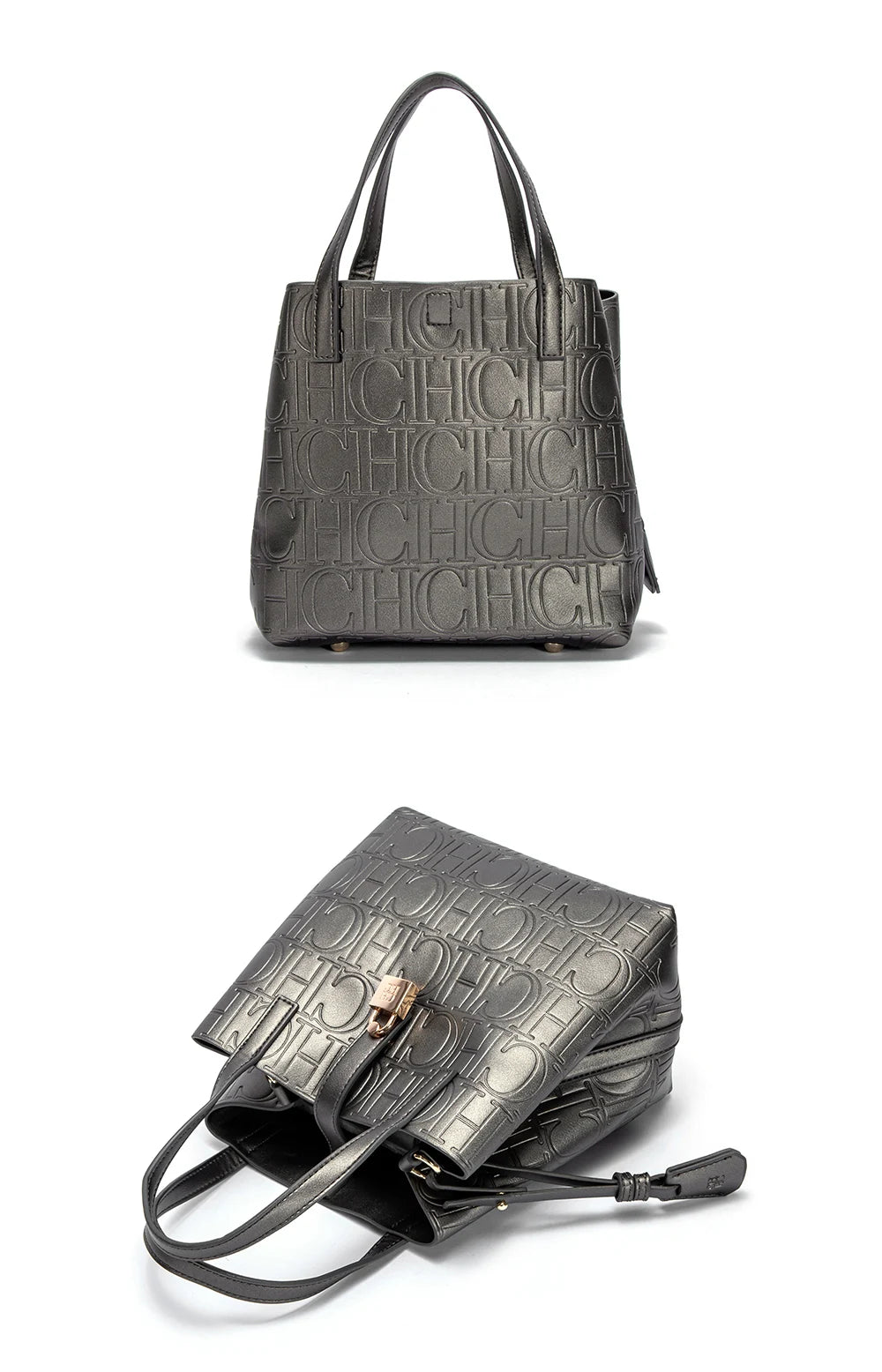 CHCH Women’s Steel Embossed Handheld Tote Bag – Mother’s Shopping Bag