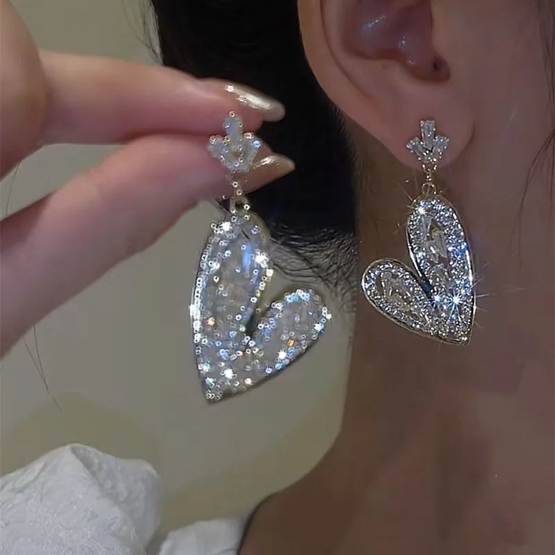 Rectangular Zircon Earrings – Elegant Women’s Wedding Jewelry