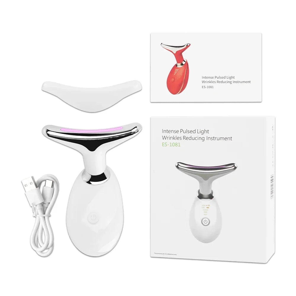 Face & Neck Lift Beauty Device – EMS Facial Massager with LED Light Therapy for Double Chin Removal, Skin Rejuvenation, Tightening & Anti-Wrinkle Care