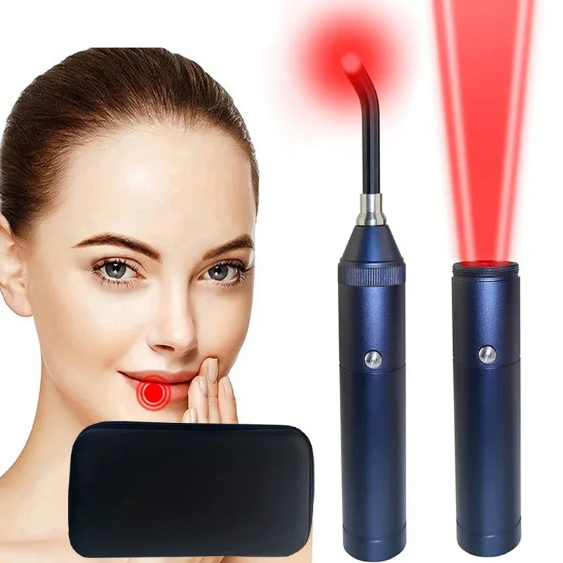 Red Light Therapy Device – Infrared Wand for Cold Sores, Canker Sores & Pain Relief | Multi-Area Treatment (Mouth, Nose, Ear, Knee, Feet, Hands, Ankle)