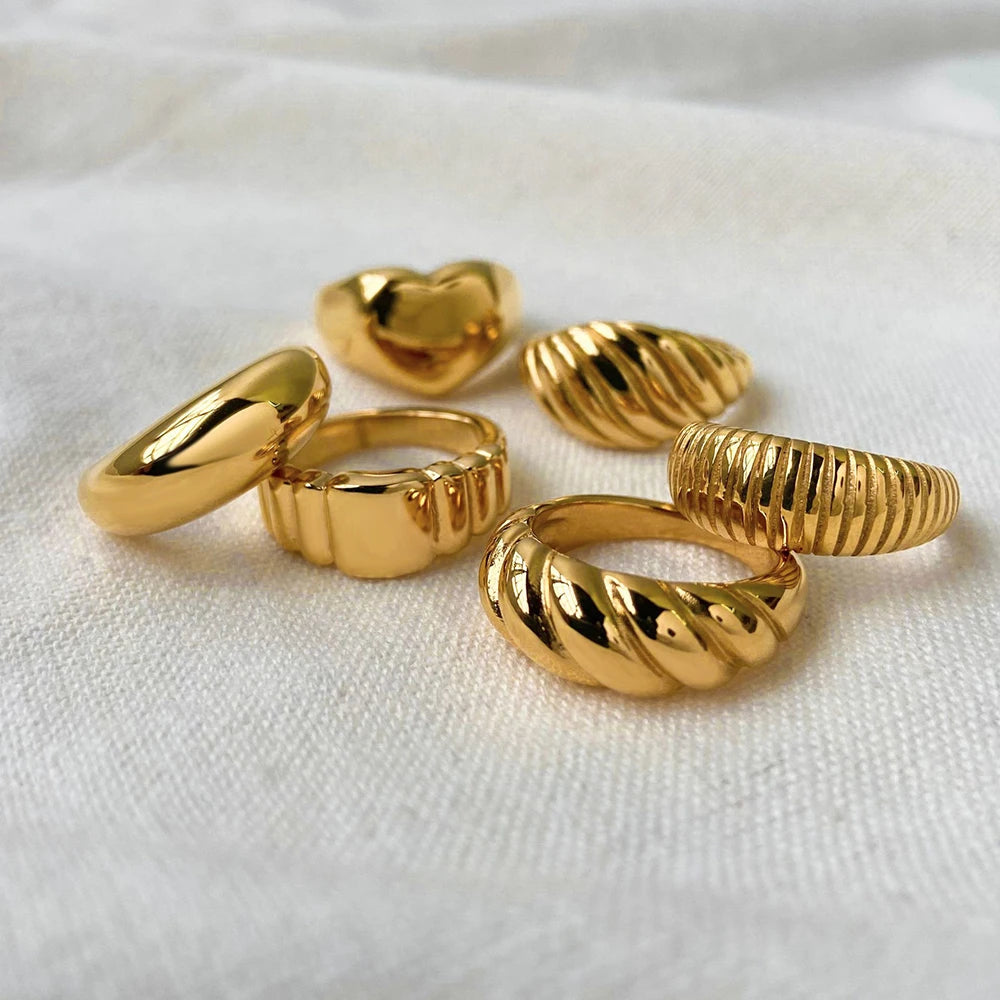 Gold Stainless Steel Twist Cuban Chain Bracelet – Women’s Jewelry Gift