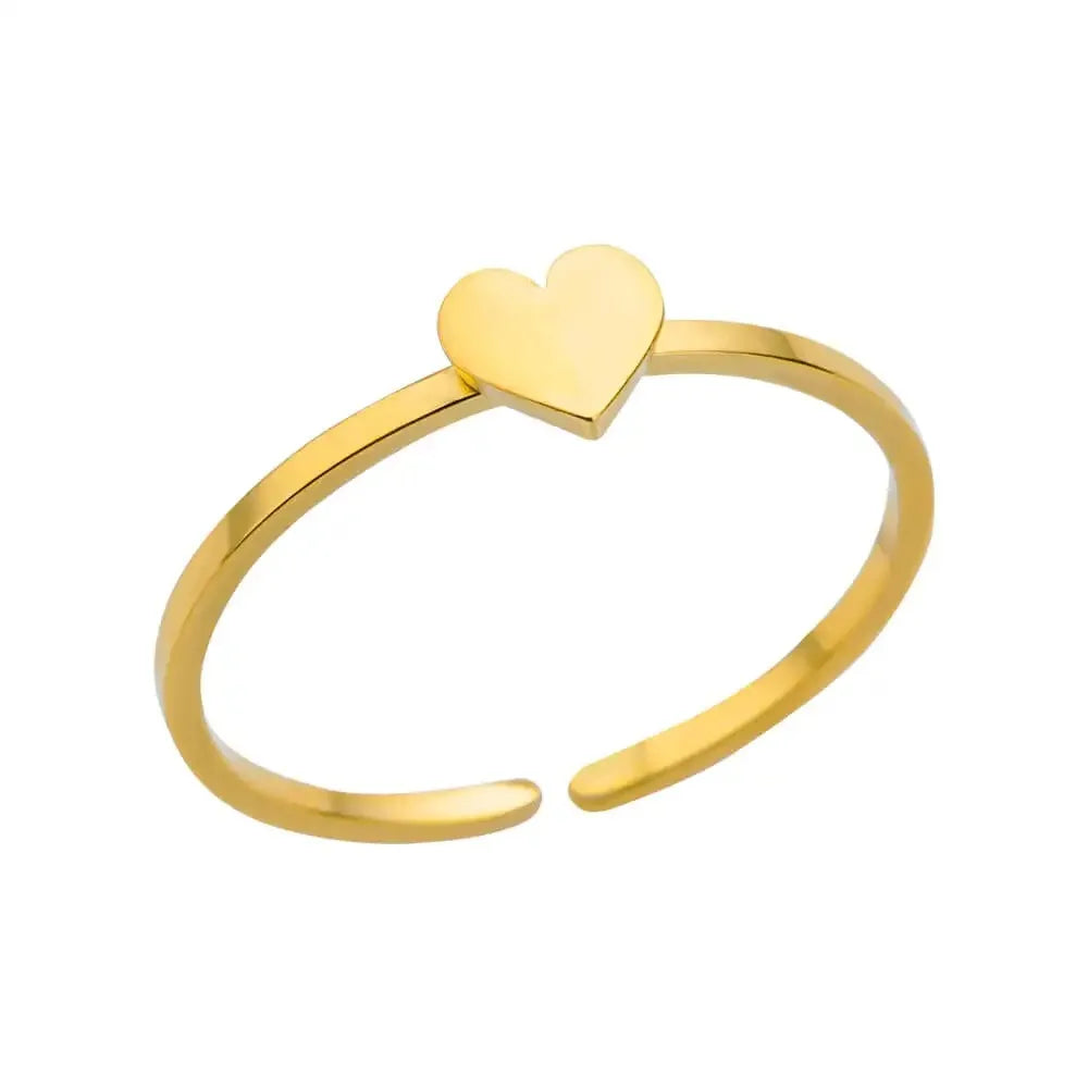 Zircon Little Heart Stainless Steel Ring – Minimalist Dainty Valentine’s Gift for Women