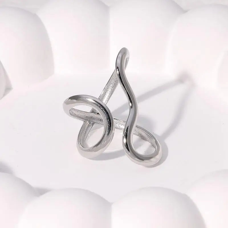 18K Gold Plated Open Ring – Waterproof Stainless Steel Women’s Jewelry