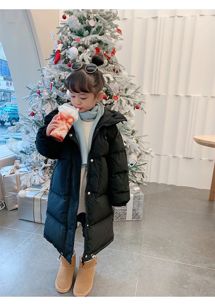 Winter Warm Girls Hooded Puff Jacket – Cotton Lined Zipper Coat, Thick Kids School Outfits 2-14Y
