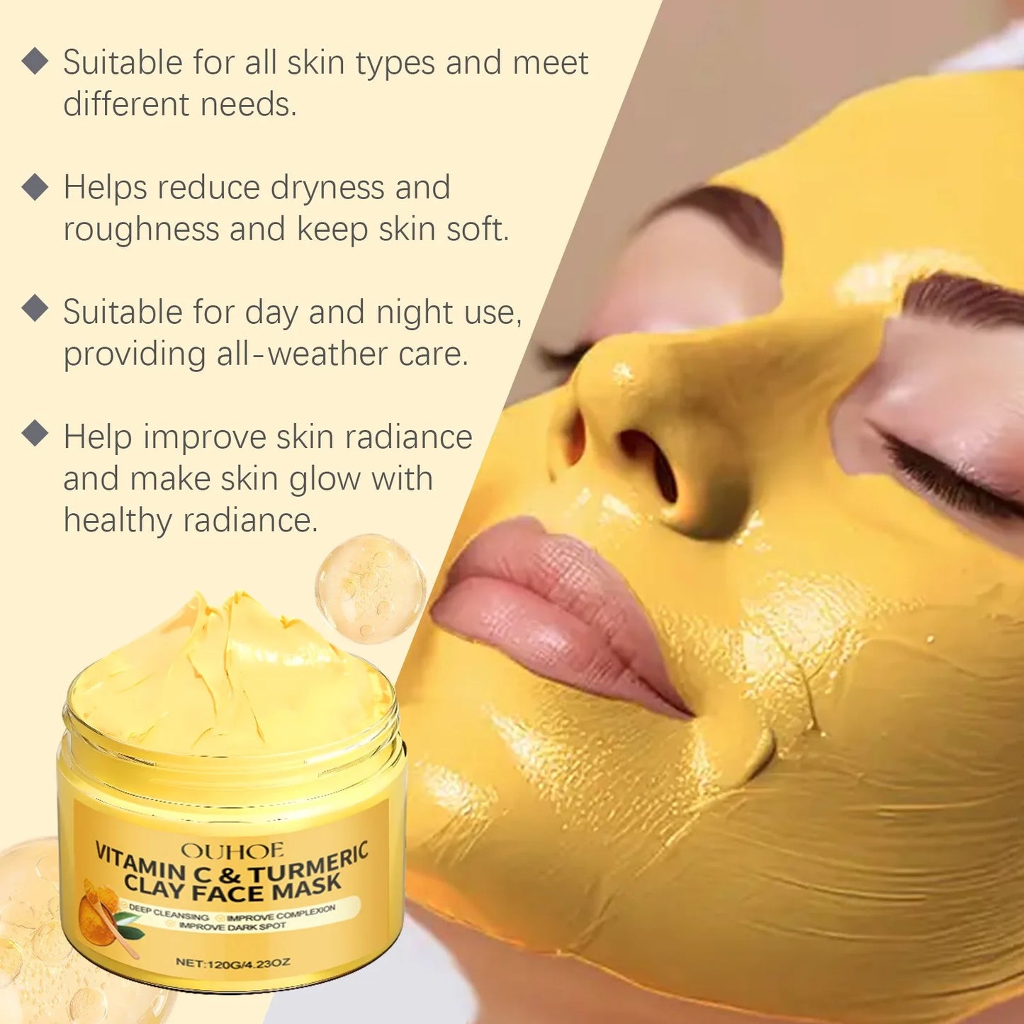 Vitamin C & Turmeric Face Mask – Deep Cleansing & Pore Care