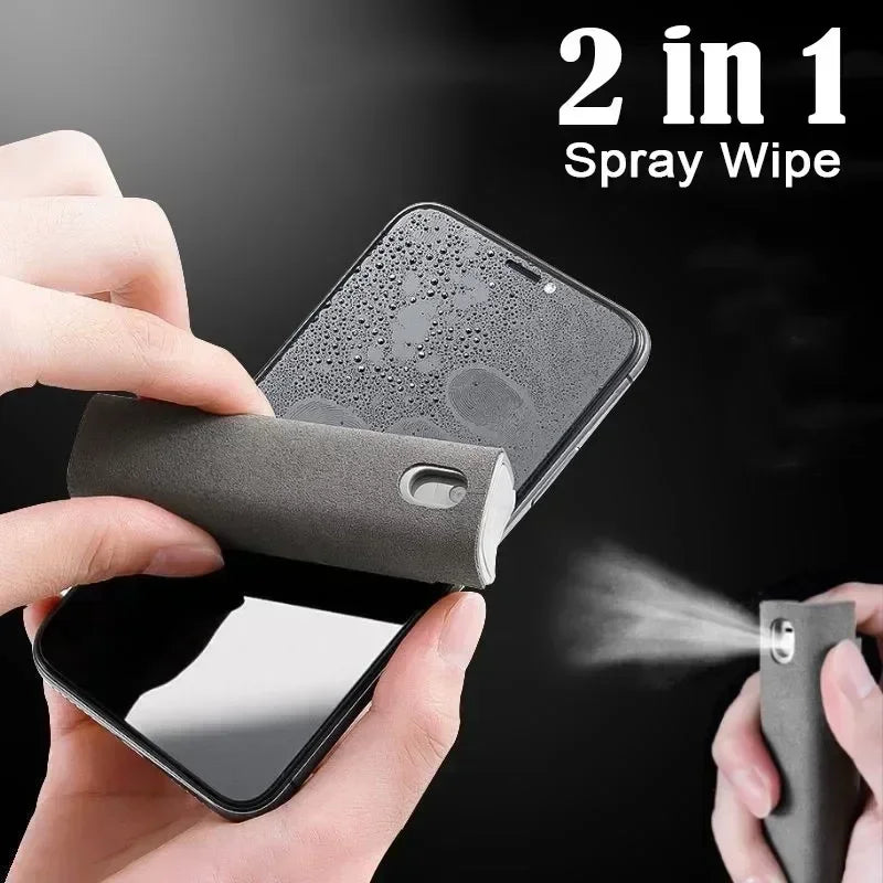 Microfiber Screen Cleaner Spray Bottle – Portable Press-Type Tool for Phone, Tablet & Laptop Screens (Empty, No Liquid)