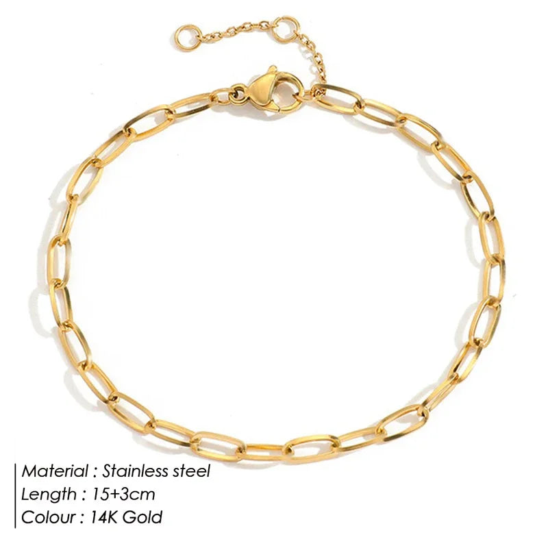 Gold Stainless Steel Twist Cuban Chain Bracelet – Women’s Jewelry Gift