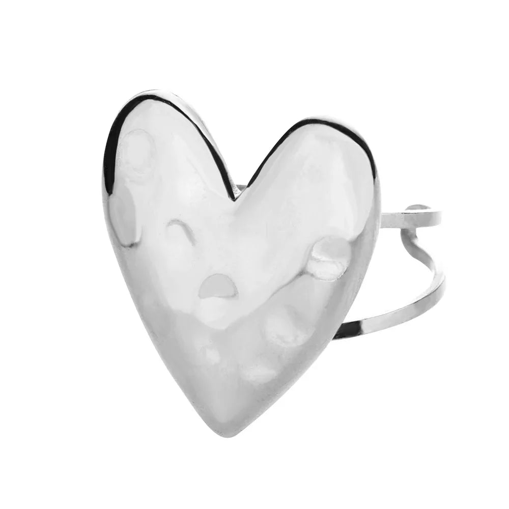 Zircon Little Heart Stainless Steel Ring – Minimalist Dainty Valentine’s Gift for Women