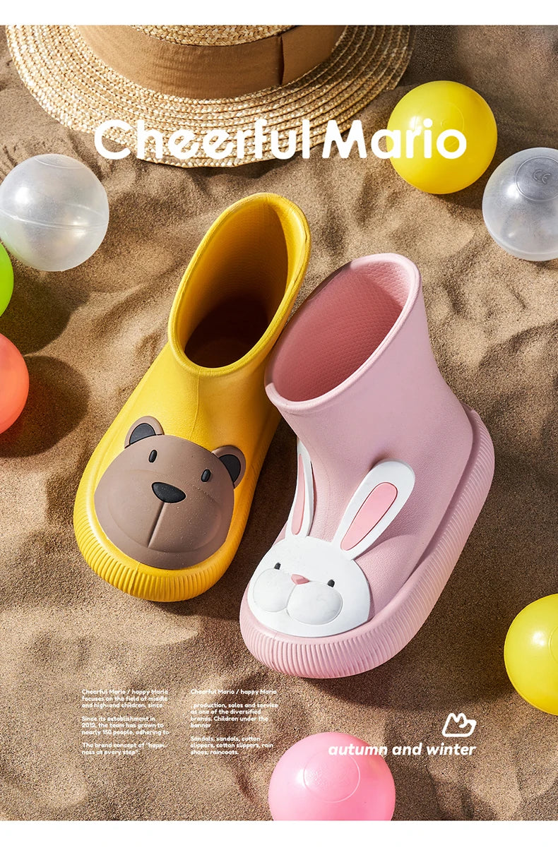 Children Cartoon Rain Boots Waterproof Non-Slip Rubber Shoes