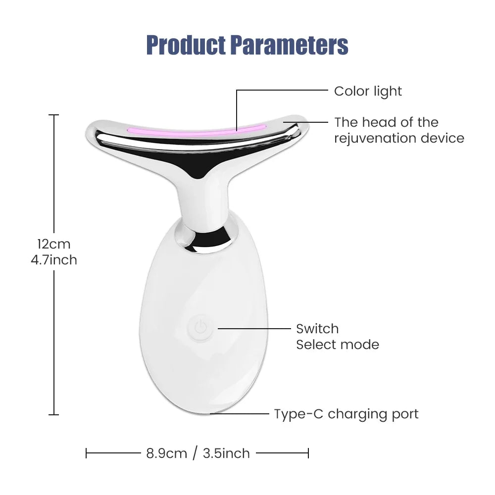Face & Neck Lift Beauty Device – EMS Facial Massager with LED Light Therapy for Double Chin Removal, Skin Rejuvenation, Tightening & Anti-Wrinkle Care