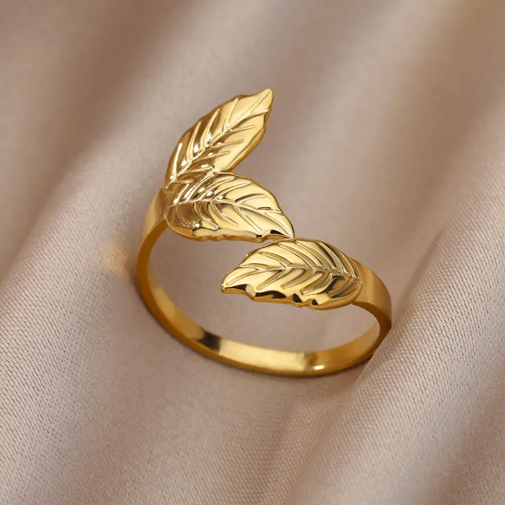 2025 Trendy Gold Stainless Steel Rings for Women – Wedding & Couple Jewelry