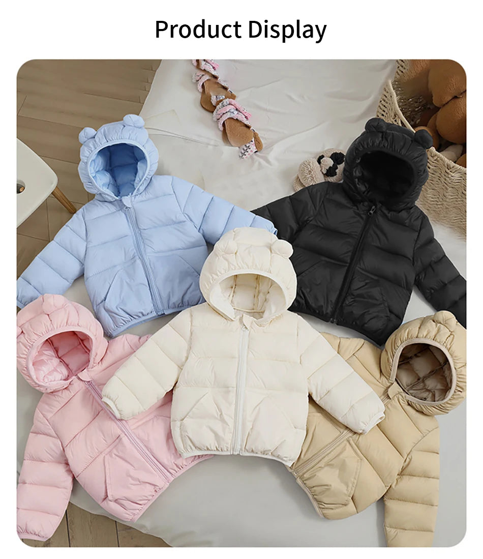 2025 Autumn Winter Kids Hooded Jacket – Warm Zipper Coat Parka for Boys & Girls
