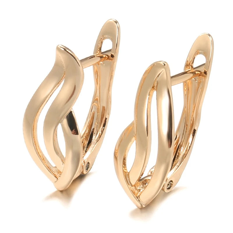 585 Rose Gold Square Dangle Earrings – Glossy Women’s Fine Jewelry