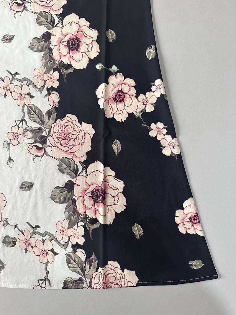 Sleeveless V-Neck Maxi Dress – Sexy Printed European Style