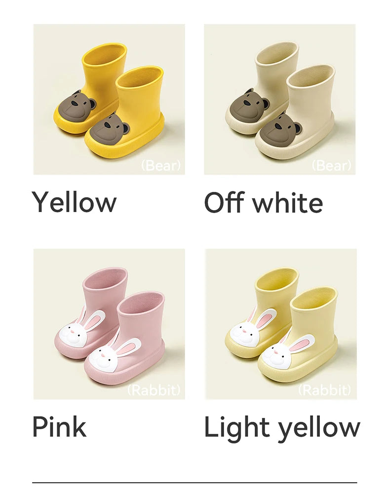 Children Cartoon Rain Boots Waterproof Non-Slip Rubber Shoes