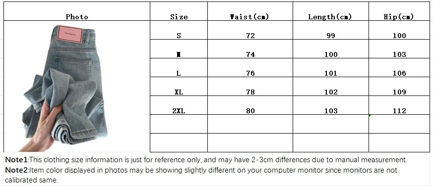 Y2K Wide Leg Baggy Jeans – Low Rise Streetwear Denim